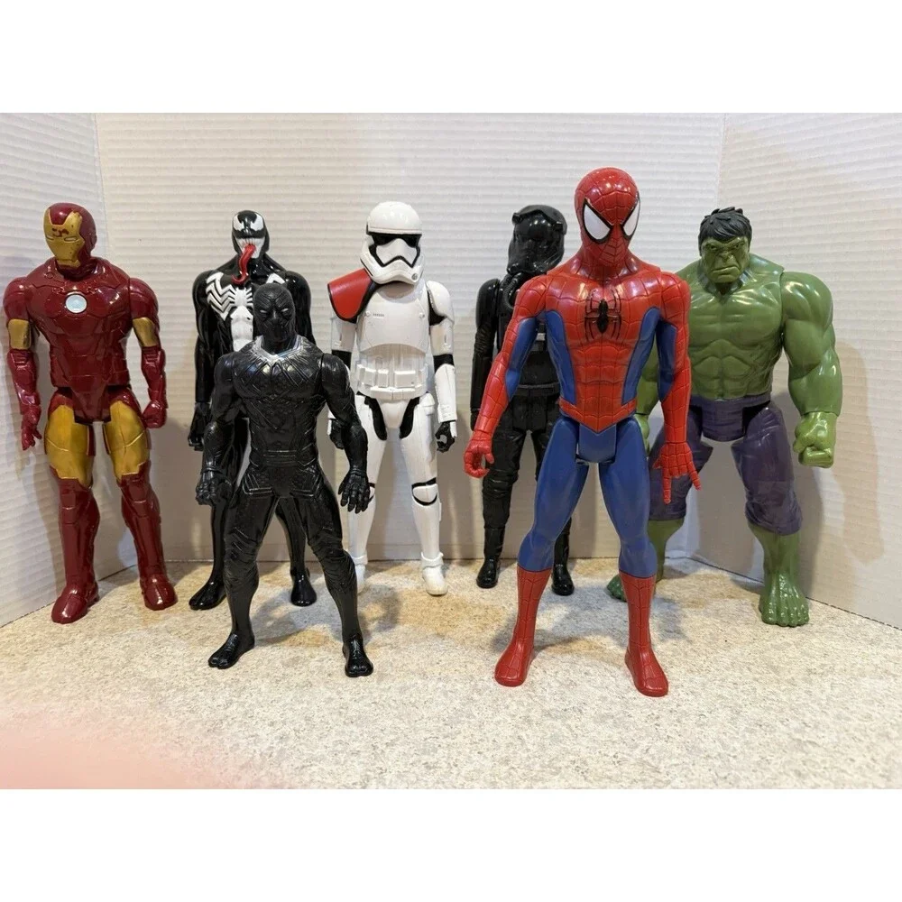 Marvel Star Wars 12” Action Figure Lot 7pc Spider-Man Hulk Venom Iron Man